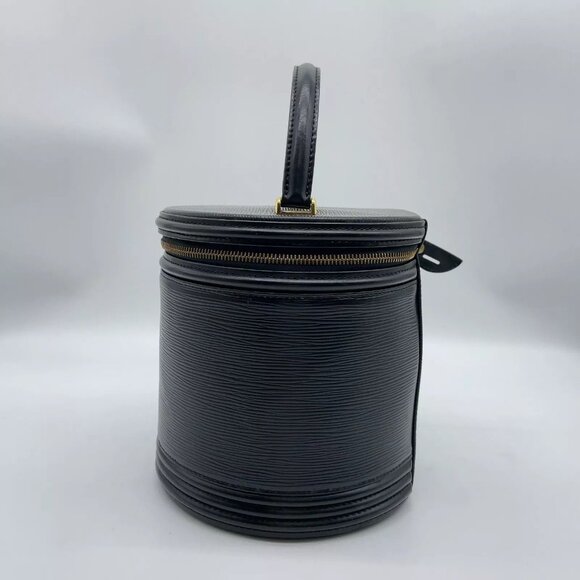 Authentic Louis Vuitton Epi Noir Cannes M48032 Cosmetic HandBag W/Bag - Picture 8 of 11